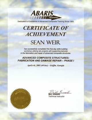 Abaris Composite:repair Phase1 Certificate 08APR2005