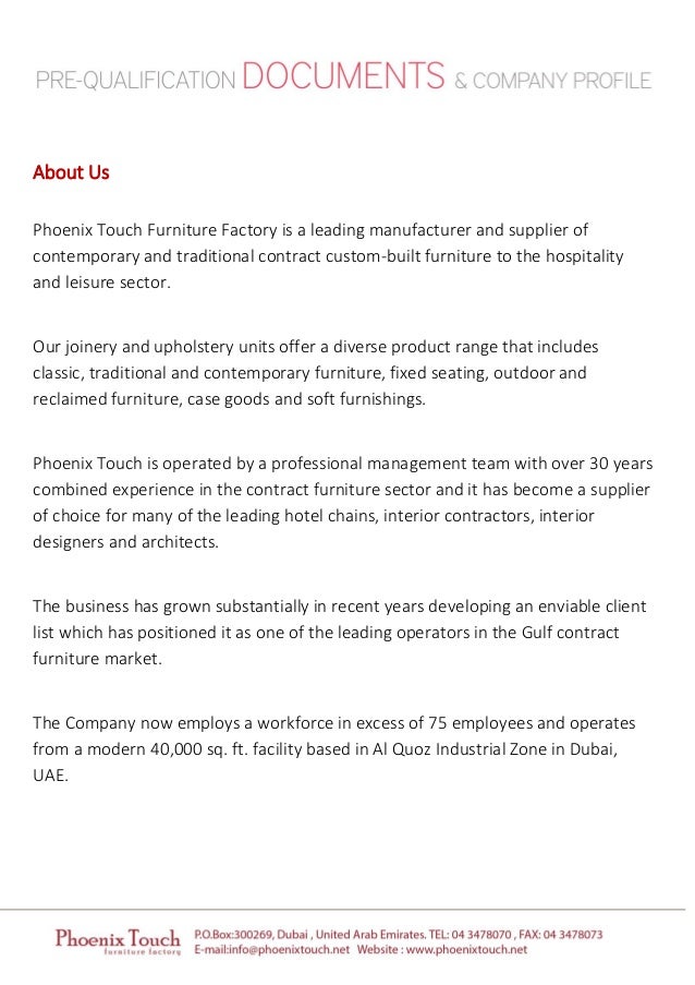 Phoenix Touch Furnitures Company Profile