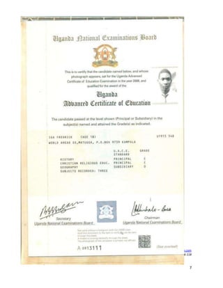 Frederick IGA igafrederick@gmail.com OR igafredrick@yahoo.com
ENTEBBE MUNICIPALITY +256 774 663 002 / +256 704 436 118
LYAMUTUNDWE, KIWAFU EAST
7
 