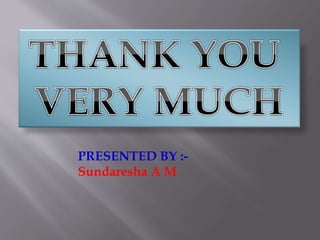 PRESENTED BY :-
Sundaresha A M