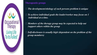 Occupational Therapy Groups for Adults | PPTX