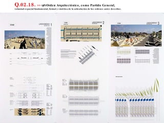 Q.02.18.  >>  un  Orden Arquitectónico, como Partido General,  voluntad espacial fundamental, formal y sintética de la articulación de los ordenes antes descritos. 