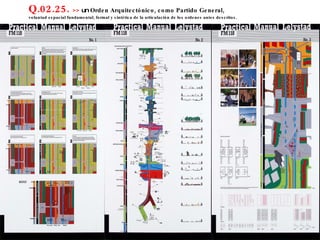 Q.02.25.  >>  un  Orden Arquitectónico, como Partido General,  voluntad espacial fundamental, formal y sintética de la articulación de los ordenes antes descritos. 