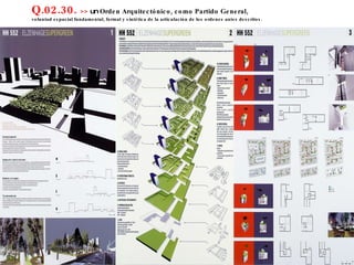 Q.02.30.  >>  un  Orden Arquitectónico, como Partido General,  voluntad espacial fundamental, formal y sintética de la articulación de los ordenes antes descritos. 