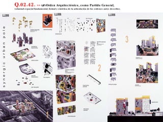 Q.02.42.  >>  un  Orden Arquitectónico, como Partido General,  voluntad espacial fundamental, formal y sintética de la articulación de los ordenes antes descritos. 