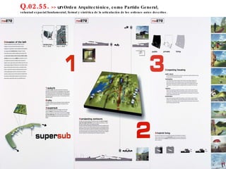 Q.02.55.  >>  un  Orden Arquitectónico, como Partido General,  voluntad espacial fundamental, formal y sintética de la articulación de los ordenes antes descritos. 