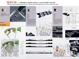 Q.02.58.  >>  un  Orden Arquitectónico, como Partido General,  voluntad espacial fundamental, formal y sintética de la articulación de los ordenes antes descritos. 