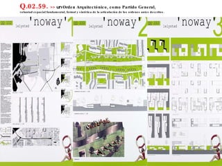 Q.02.59.  >>  un  Orden Arquitectónico, como Partido General,  voluntad espacial fundamental, formal y sintética de la articulación de los ordenes antes descritos. 