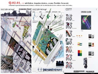 Q.02.01.  >>  un  Orden Arquitectónico, como Partido General,  voluntad espacial fundamental, formal y sintética de la articulación de los ordenes antes descritos. 