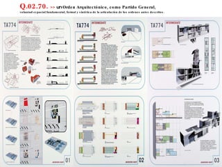 Q.02.70.  >>  un  Orden Arquitectónico, como Partido General,  voluntad espacial fundamental, formal y sintética de la articulación de los ordenes antes descritos. 