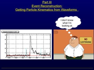 Part III
Event Reconstruction:
Getting Particle Kinematics from Waveforms
I don’t know
what I’m
looking at.
 