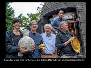 Unloading wood fired earthenware kiln Bideford North Devon UK, Photo Robert Hunter
 