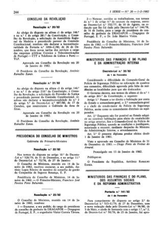 GABINETE DA ÁREA DE SINES - Resolução 21/82, de 20 de Janeiro