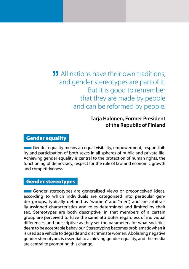 Combating gender stereotyping and sexism in the media | PDF