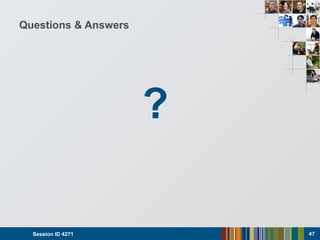 Questions & Answers
?
Session ID 4271 47
 