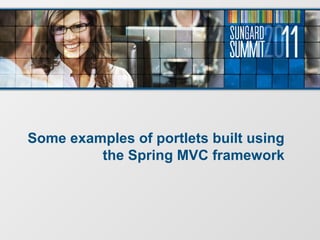 Some examples of portlets built using
the Spring MVC framework
 