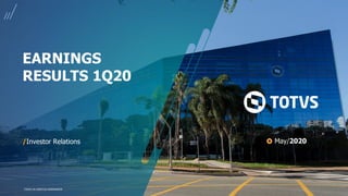 TODOS OS DIREITOS RESERVADOS
EARNINGS
RESULTS 1Q20
/Investor Relations May/2020
 