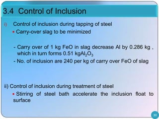 Inclusion control for clean steel | PPTX