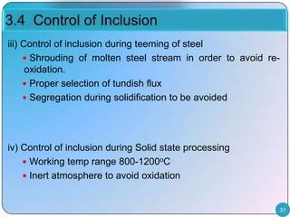 Inclusion control for clean steel | PPTX