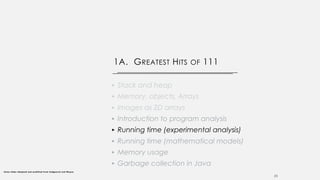 01A - Greatest Hits of CS111 Data structure and algorithm | PDF