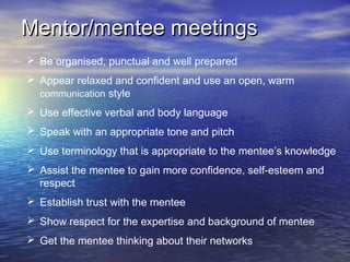 Setting Up the Mentoring Relationship | PPT