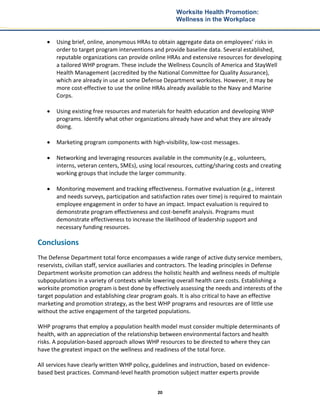 Worksite Health Promotion Wellness in the Workplace[1] | PDF