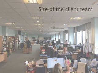 Size of the client team
 