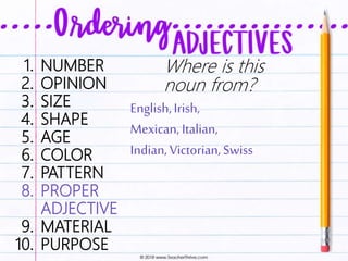 Size Color Pattern Esl Adjective Order.pdf ADJECTIVE ORDER | PPTX