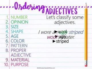 Size Color Pattern Esl Adjective Order.pdf ADJECTIVE ORDER | PPTX