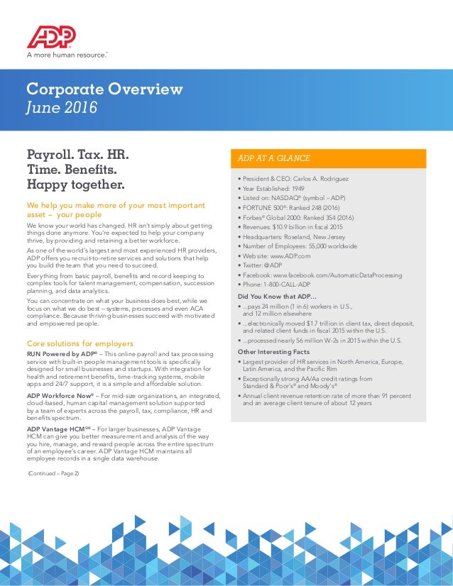 Get the Facts! ADP at a Glance.