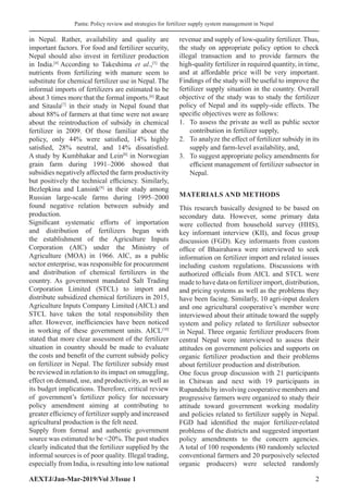 Policy Review and Strategies for Fertilizer Supply System Management in ...