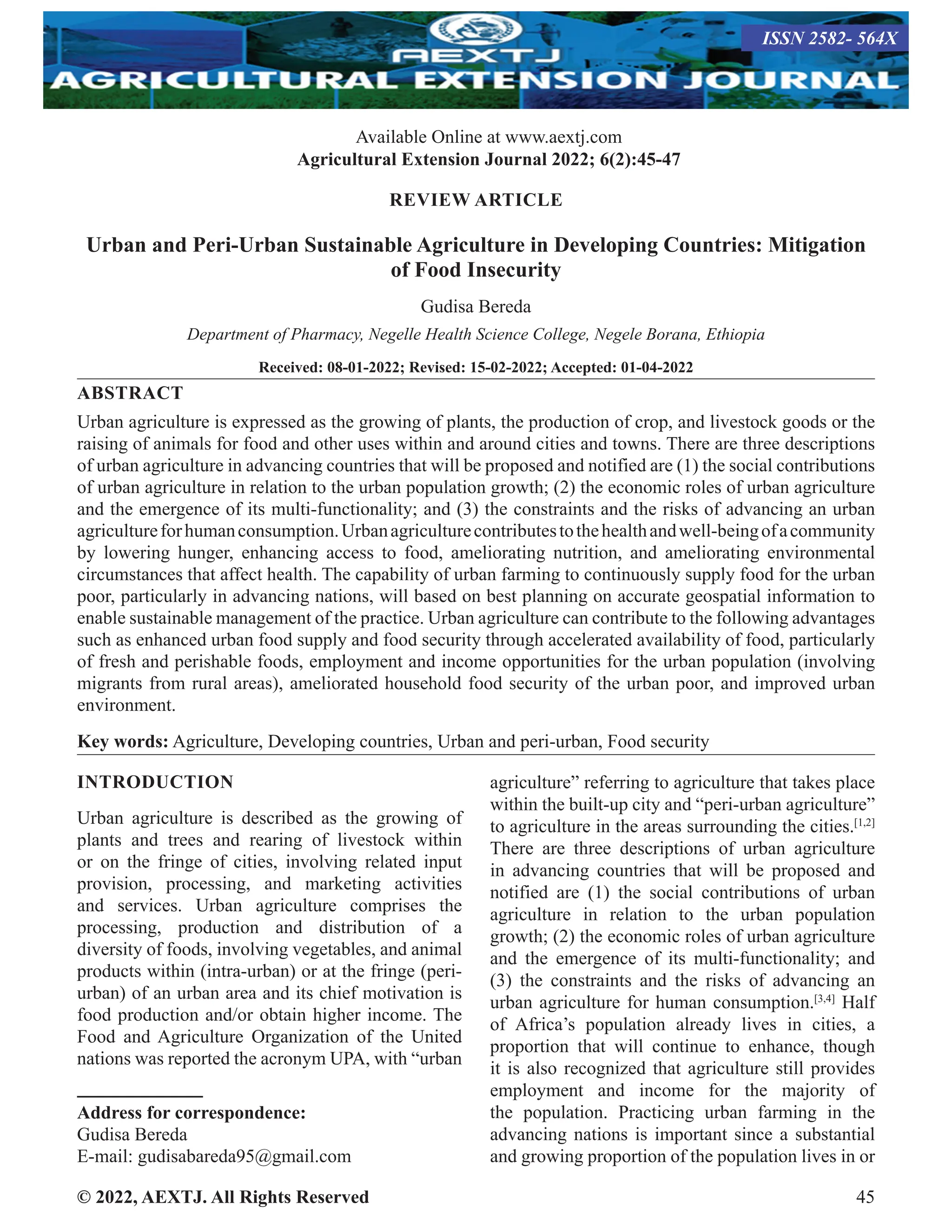 Urban and Peri-Urban Sustainable Agriculture in Developing Countries ...