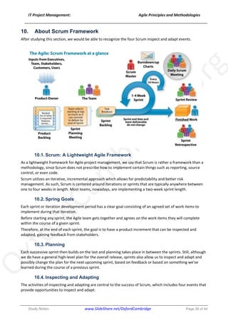Agile Project Management Principles and Methodologies - Study Notes | PDF