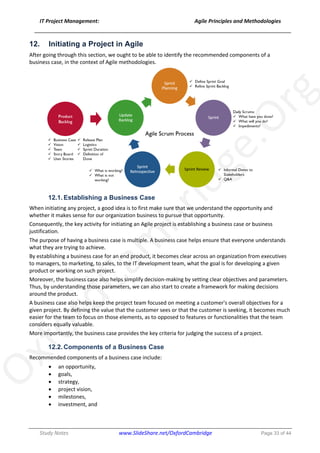 Agile Project Management Principles and Methodologies - Study Notes | PDF
