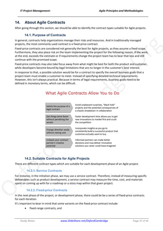 Agile Project Management Principles and Methodologies - Study Notes | PDF