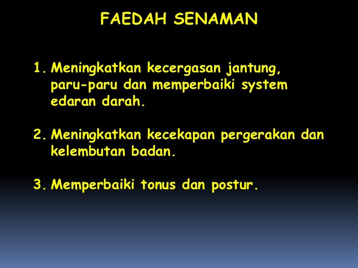 Faedah Aktiviti Riadah Atau Senaman