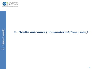 13 
IG: Framework 
2. Health outcomes (non-material dimension) 
 
