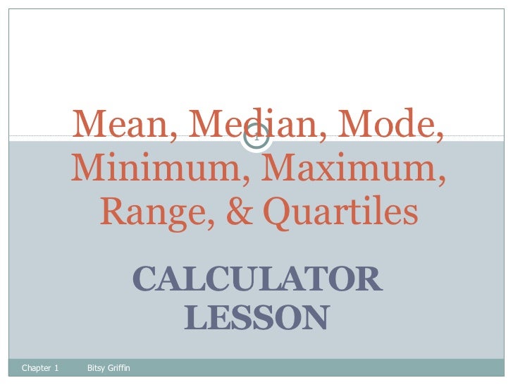 01a Mean Median Mode For The TI 84 01a Mean Median Mode For The TI 84