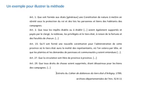 Un exemple pour illustrer la méthode
 