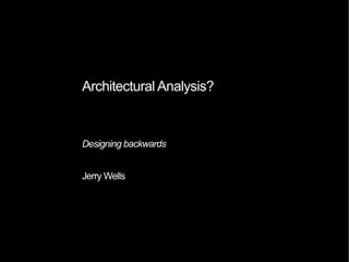 Architectural Analysis
 goals
1.
To practice (backwards) the design of a masterpiece
 