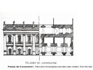 Palazzo dei Conservatori | Fake (and meaningless) elevation-plan relation, from the web
 