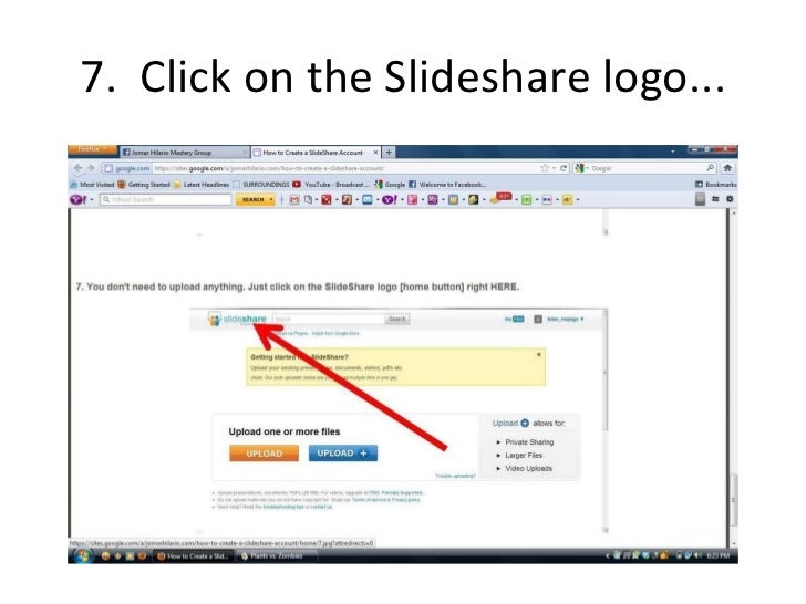 how to create a slideshare account