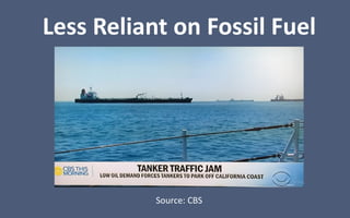 Less Reliant on Fossil Fuel
Source: CBS
 