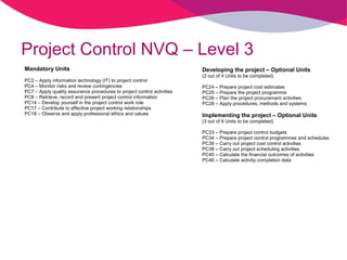 Project Control NVQ – Level 3 