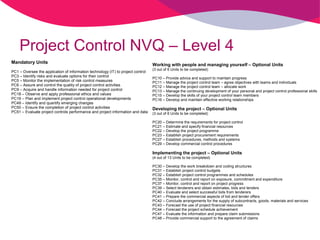 Project Control NVQ – Level 4 