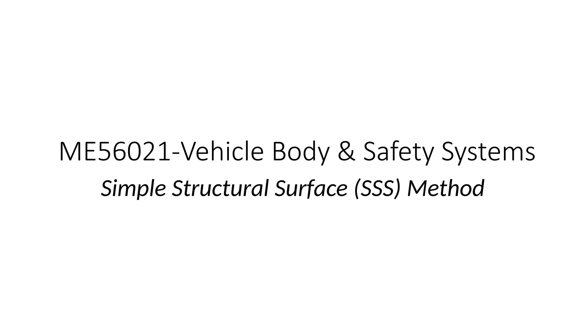 Simple Structural Surface Method (VBSS) NITW | PPTX
