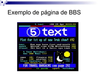 Exemplo de página de BBS 