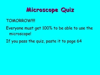 How to use a Microscope 
