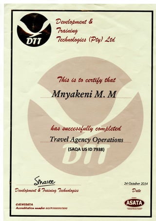 DTT Certificate