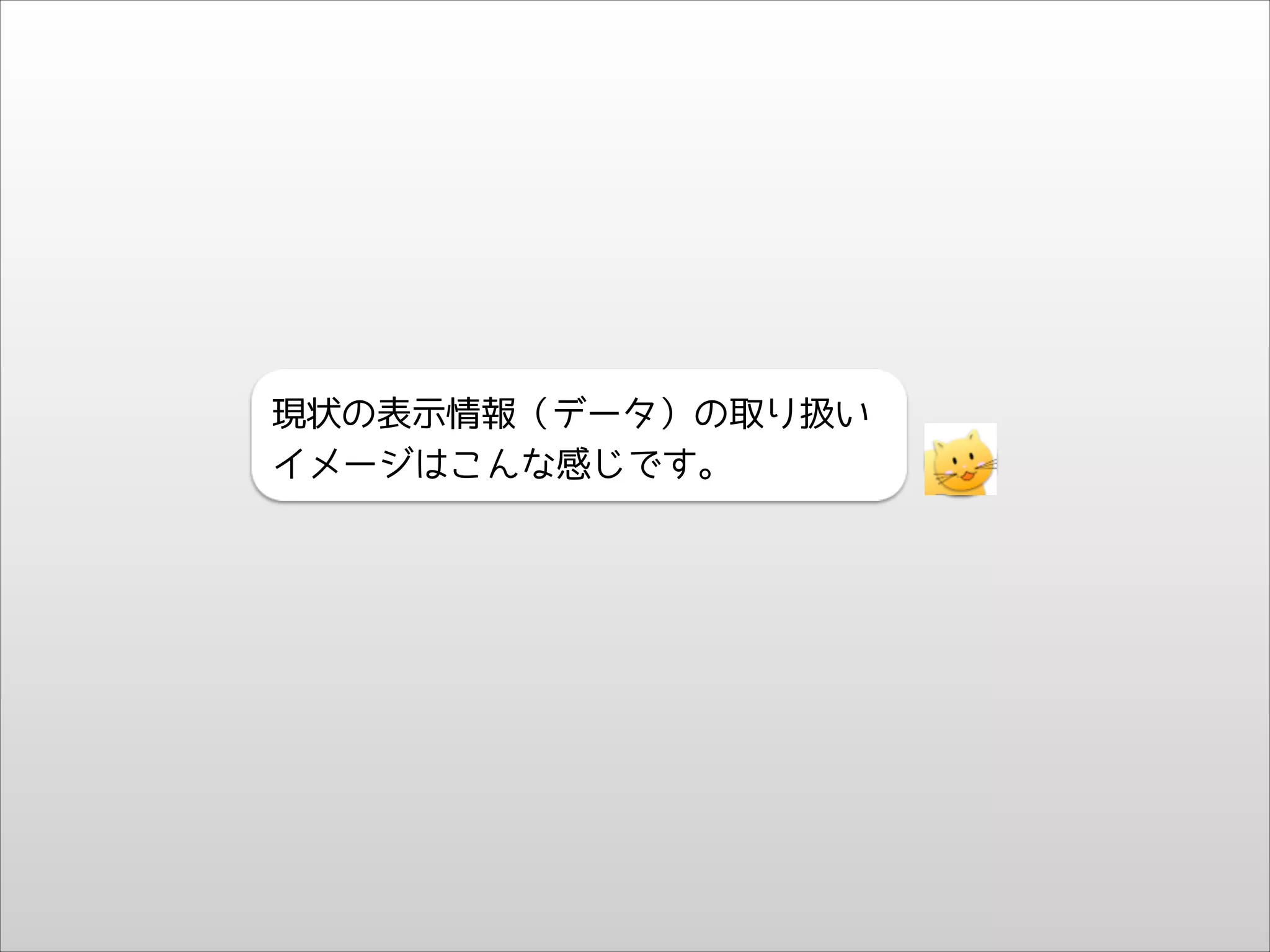 現状の表示情報（データ）の取り扱い
イメージはこんな感じです。

 